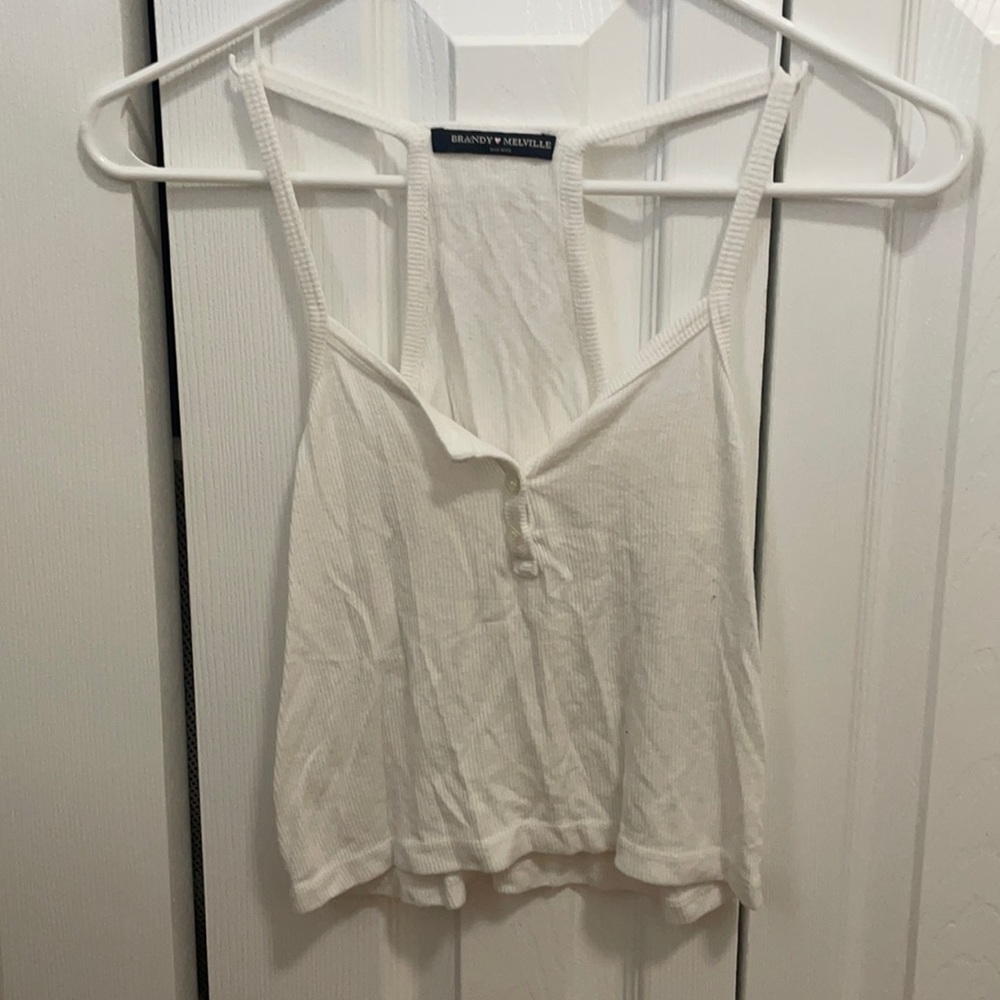 White Brandy Melville Razor Back Crop Top